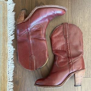 Frye shoes | Frye western/cowgirl Boots | Red Leather | Size 7.5 | Made in USA